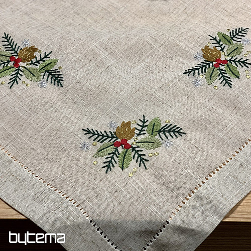 Nappe brodée Brindilles COLORÉES
