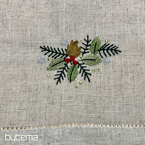 Nappe brodée Brindilles COLORÉES