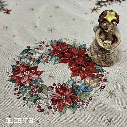 Nappe et écharpe en tapisserie SAPINS DE NOËL