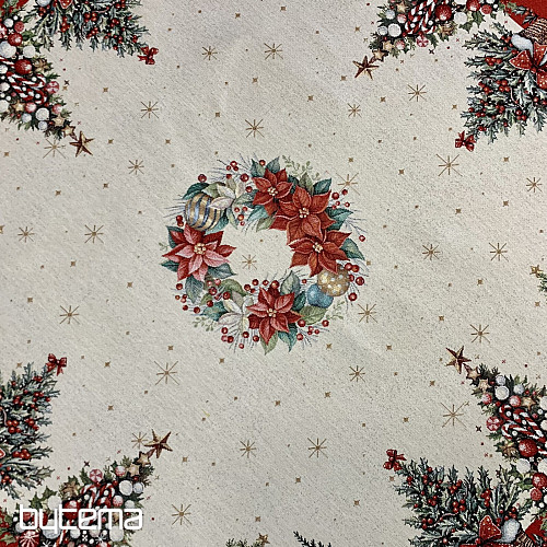 Nappe et écharpe en tapisserie SAPINS DE NOËL