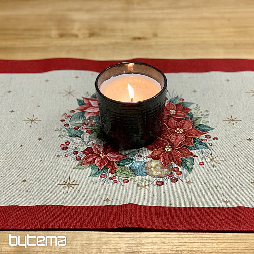 Nappe et écharpe en tapisserie SAPINS DE NOËL