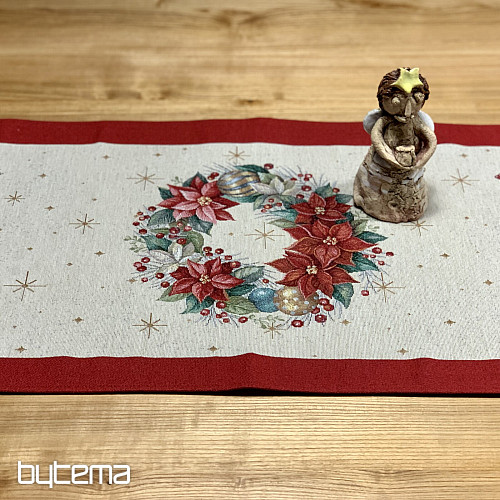 Nappe et écharpe en tapisserie SAPINS DE NOËL