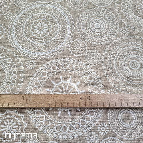 Tissu décoratif MANDALA beige