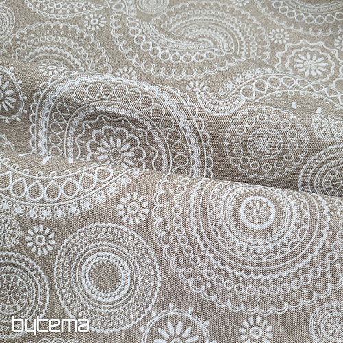 Tissu décoratif MANDALA beige