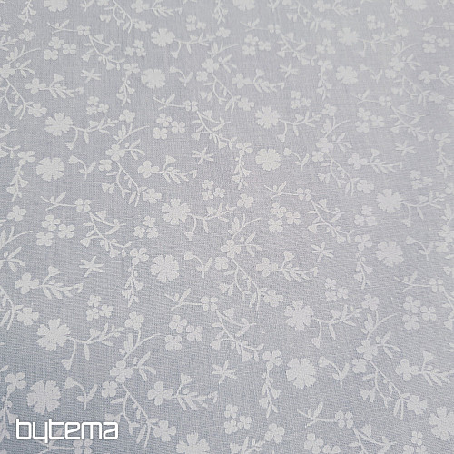 Tissu décoratif en coton MARGELIE fleur GRIS