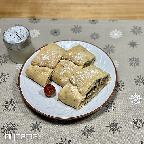 Nappe et écharpe de Noël FLAKES GRIS BLANC