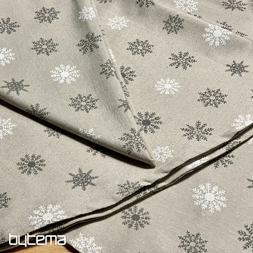 Nappe et écharpe de Noël FLAKES GRIS BLANC