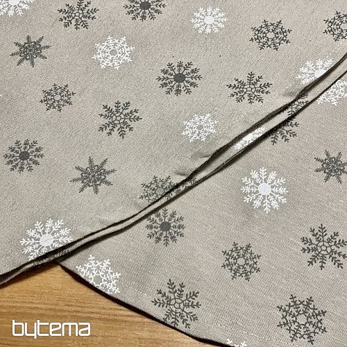 Nappe et écharpe de Noël FLAKES GRIS BLANC
