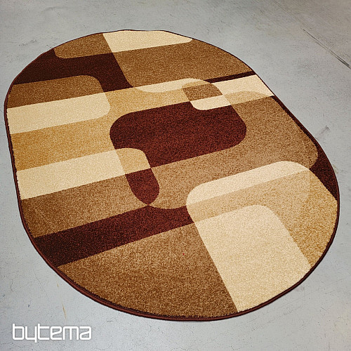 Tapis ovale marron sépia
