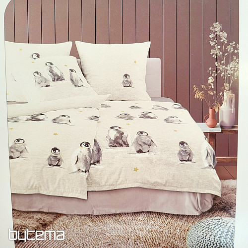 Parure de lit en flanelle de luxe IRISETTE PANDA 8645-80 PINGOUINS