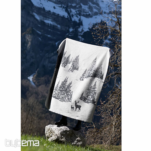 Couverture DF SAVONA SNOWY DEER gris