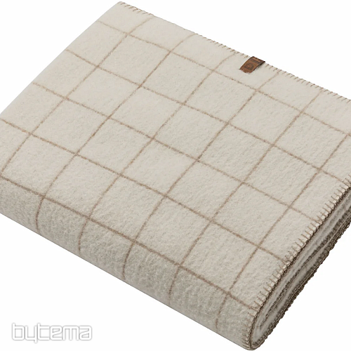 Couverture DF MERANO À CARREAUX BEIGE