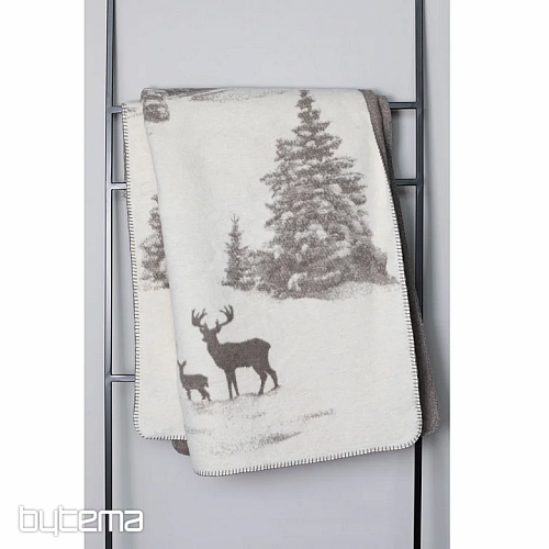 Couverture DF SAVONA SNOWY DEER crème