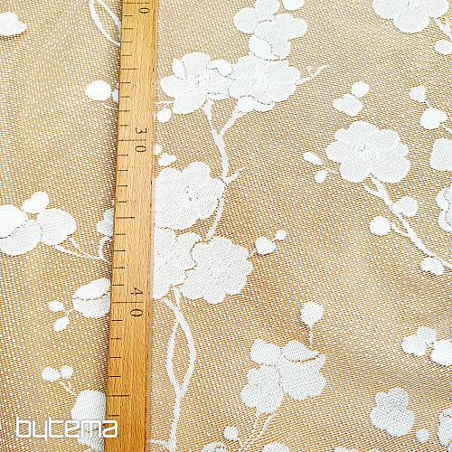 Rideau Jacquard GITA FLEURS BLANCHES
