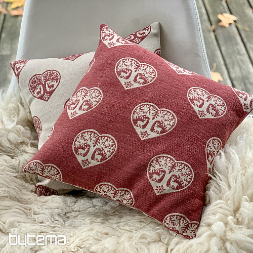 Housse décorative de luxe CŒUR AVEC CERF rouge A