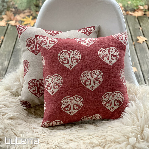 Housse décorative de luxe CŒUR AVEC CERF rouge A