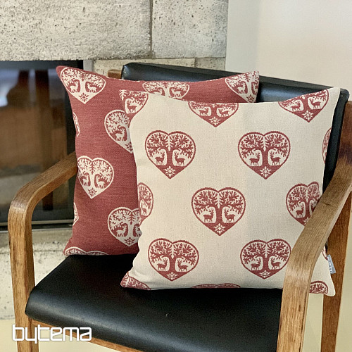 Housse décorative de luxe CŒUR AVEC CERF rouge A