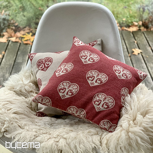 Housse décorative de luxe CŒUR AVEC CERF rouge B