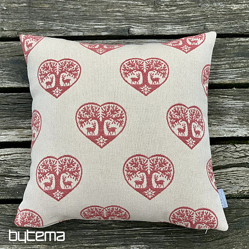 Housse décorative de luxe CŒUR AVEC CERF rouge B