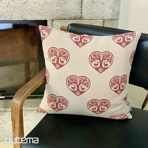 Housse décorative de luxe CŒUR AVEC CERF rouge B