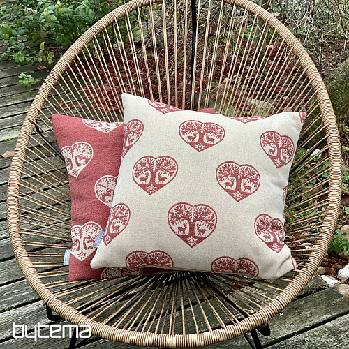 Housse décorative de luxe CŒUR AVEC CERF rouge B