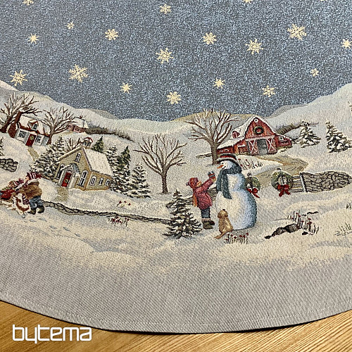 Nappe ronde en tapisserie de Noël « Joie de Noël »