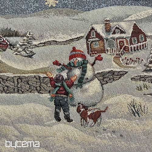 Nappe ronde en tapisserie de Noël « Joie de Noël »