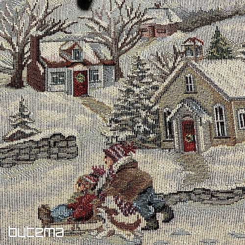 Nappe ronde en tapisserie de Noël « Joie de Noël »