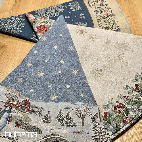 Nappe ronde en tapisserie de Noël « Joie de Noël »