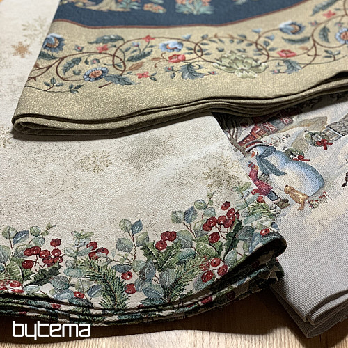 Nappe ronde en tapisserie de Noël « Joie de Noël »