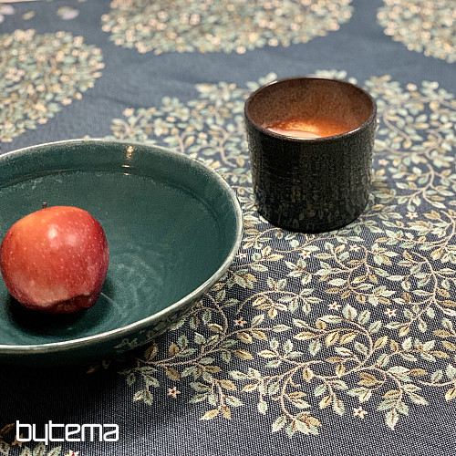 Nappe ronde en tapisserie Arbre du Bonheur bleu