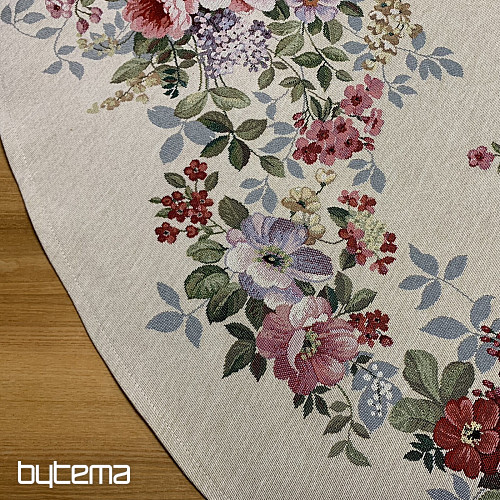 Nappe ronde en tapisserie BOUQUET BORDURA
