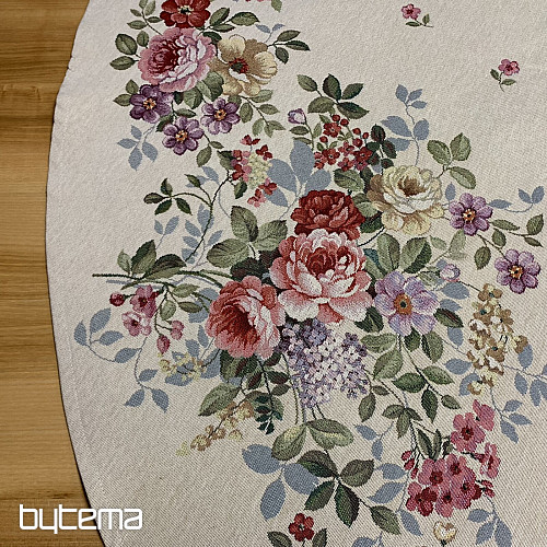 Nappe ronde en tapisserie BOUQUET BORDURA