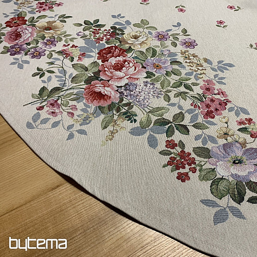 Nappe ronde en tapisserie BOUQUET BORDURA