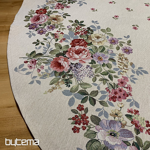 Nappe ronde en tapisserie BOUQUET BORDURA