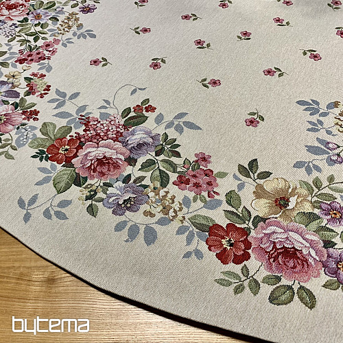 Nappe ronde en tapisserie BOUQUET BORDURA