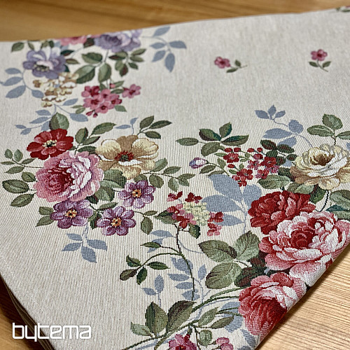 Nappe ronde en tapisserie BOUQUET BORDURA