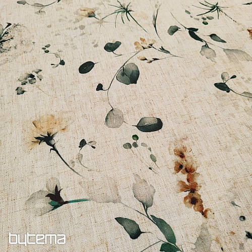 Tissu décoratif FLEURS TARDIVES ocre