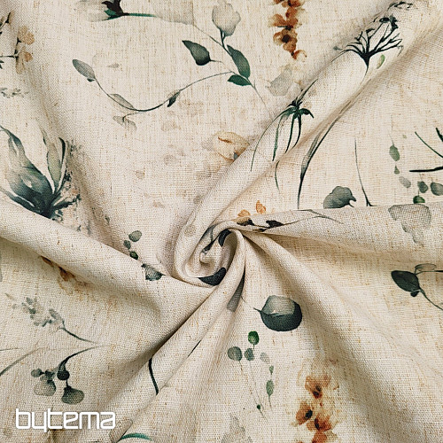 Tissu décoratif FLEURS TARDIVES ocre