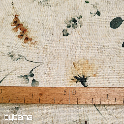 Tissu décoratif FLEURS TARDIVES ocre