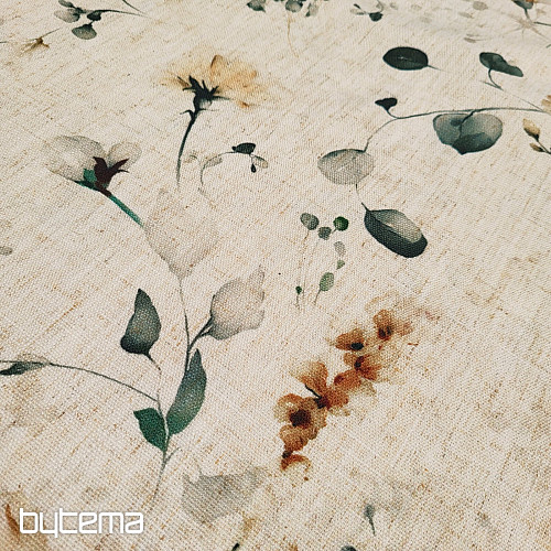 Tissu décoratif FLEURS TARDIVES ocre