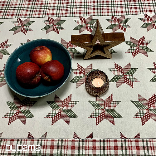 Nappe et foulard de Noël à carreaux écossais