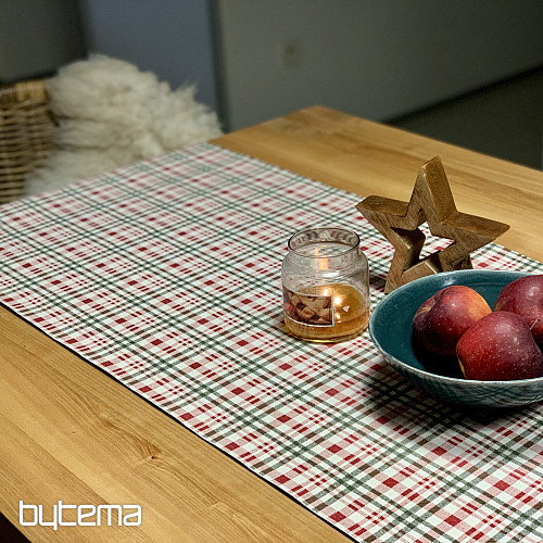Nappe et foulard de Noël à carreaux écossais