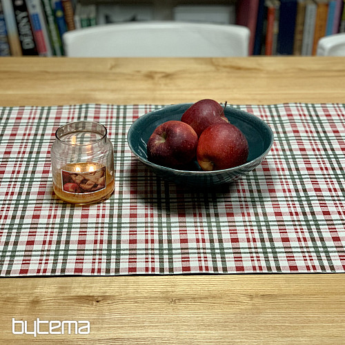Nappe et foulard de Noël à carreaux écossais