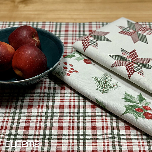 Nappe et foulard de Noël à carreaux écossais