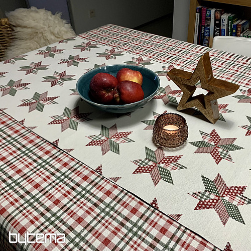 Nappe et foulard de Noël à carreaux écossais
