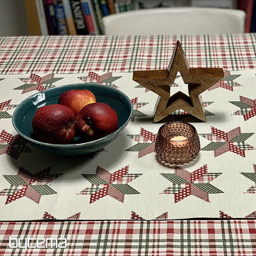 Nappe et foulard de Noël à carreaux écossais