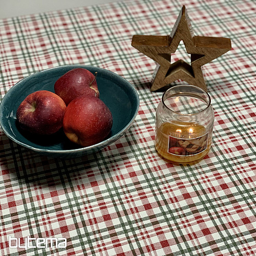 Nappe et foulard de Noël à carreaux écossais