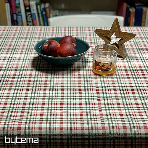 Nappe et foulard de Noël à carreaux écossais