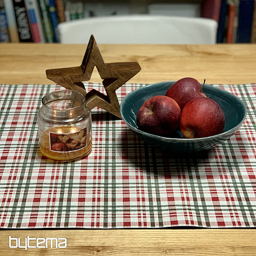 Nappe et foulard de Noël à carreaux écossais